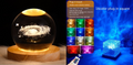 16-Color Water Ripple Ambient Night Light — USB Rotating Crystal Projection Lamp