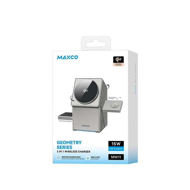 Qi2 Magnetic Touch Rotating Wireless Charger — 3-in-1 Charging Station